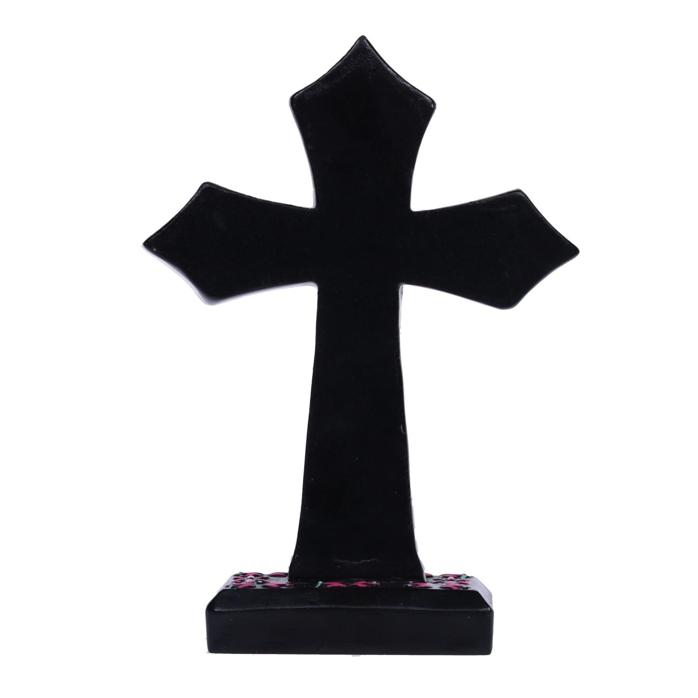 Destination Holiday Day of the Dead Decorative Cross - Black ; image 2 of 3