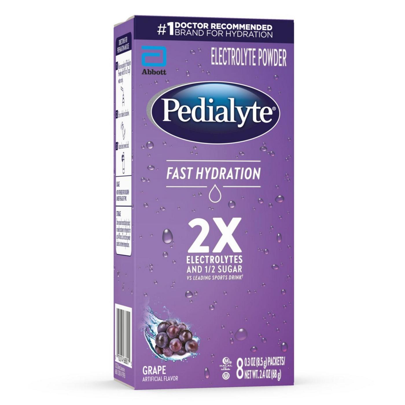 Pedialyte Fast Hydration Electrolyte Packets - Grape; image 5 of 8