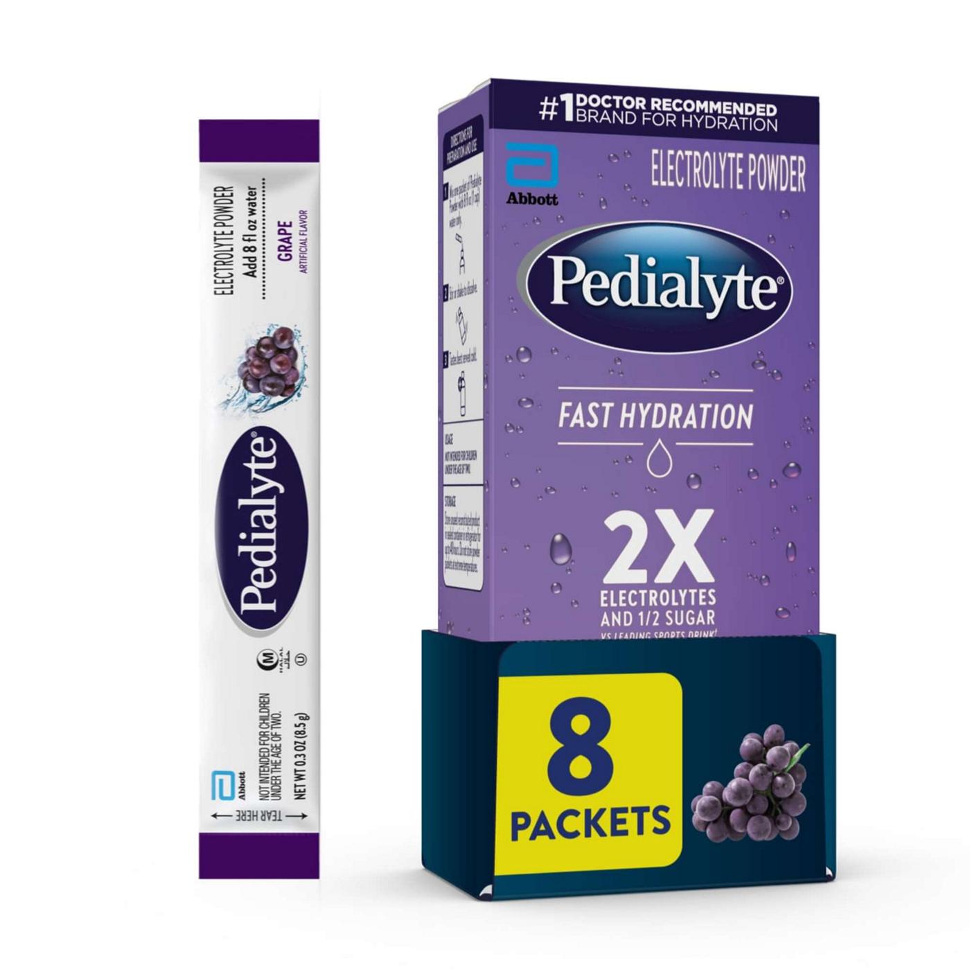 Pedialyte Fast Hydration Electrolyte Packets - Grape; image 8 of 8