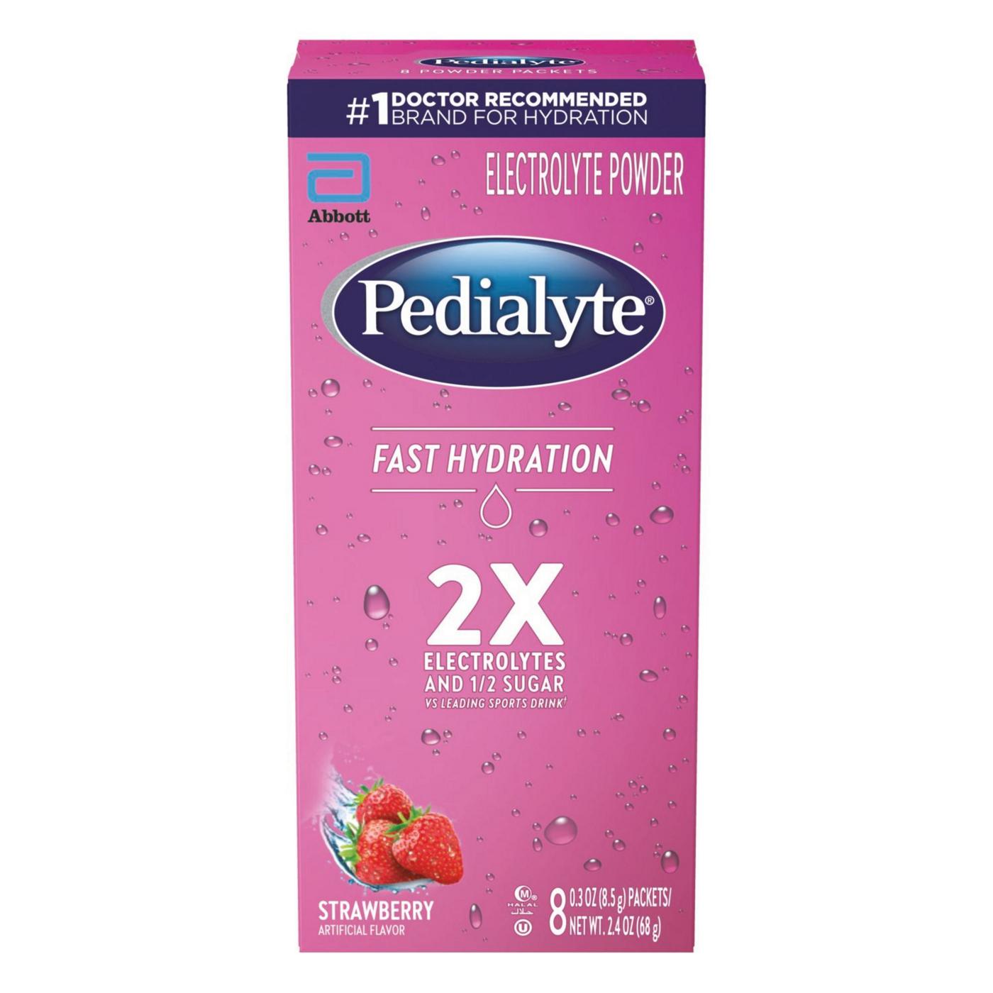 Pedialyte Fast Hydration Electrolyte Packets - Strawberry; image 1 of 8