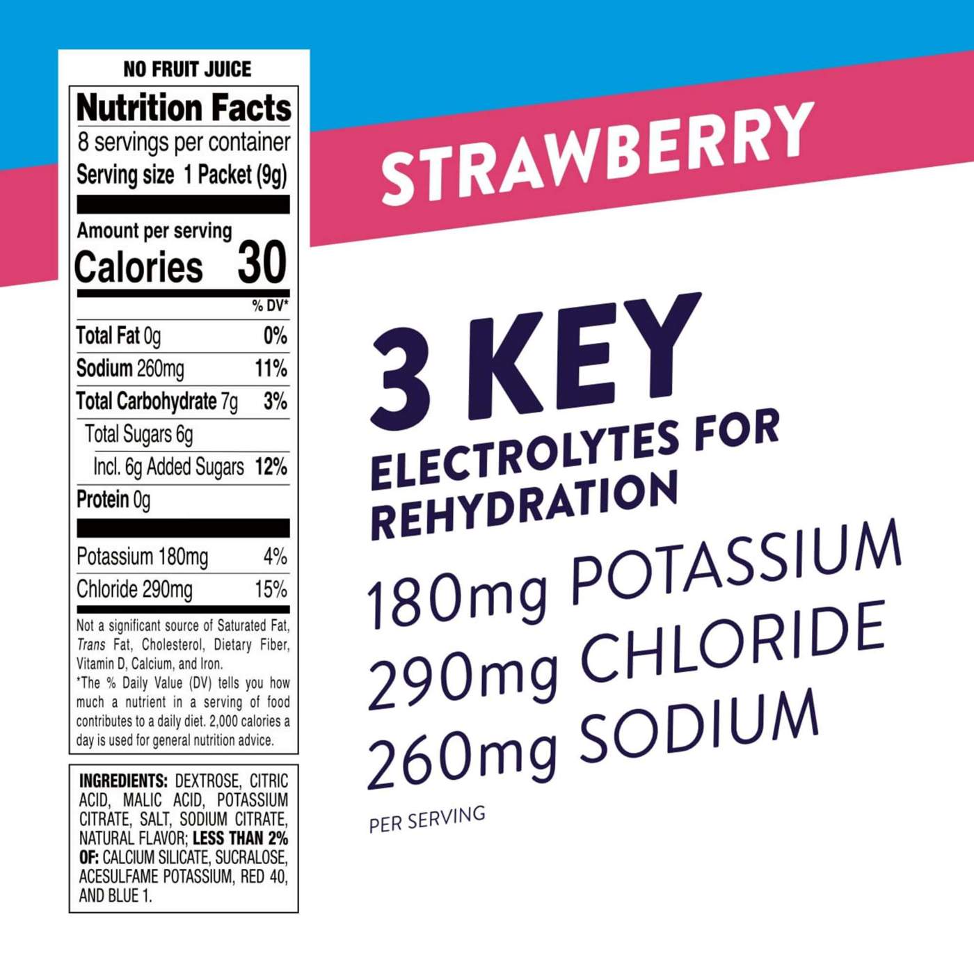 Pedialyte Fast Hydration Electrolyte Packets - Strawberry; image 3 of 8