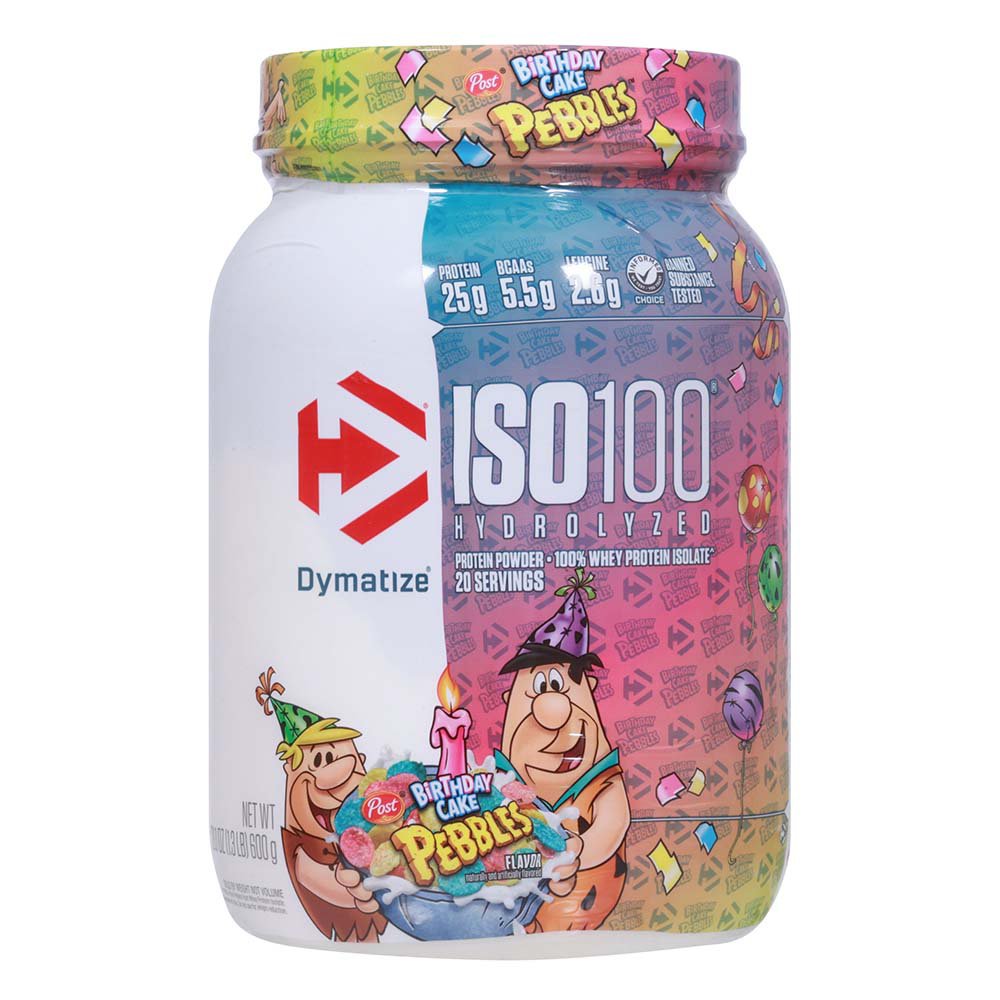 Dymatize ISO100 Hydrolyzed Whey 25g Protein Powder - Birthday Cake Pebbles, 21.1 oz