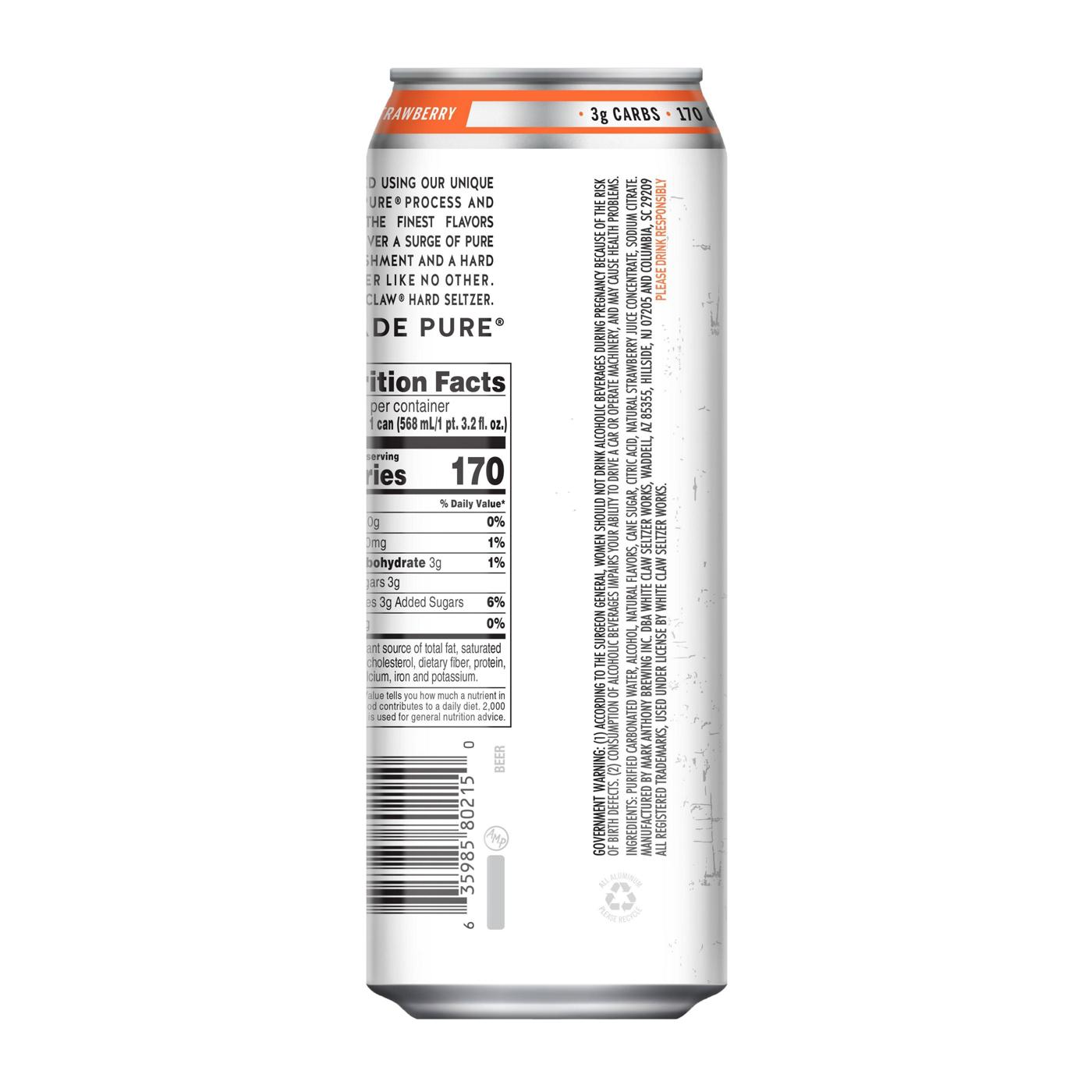 White Claw Strawberry Hard Seltzer; image 2 of 2