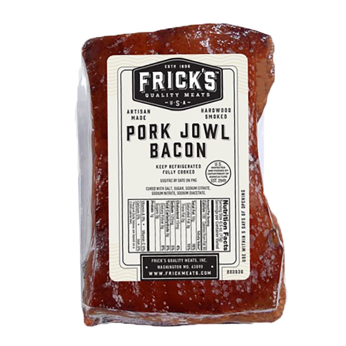 Frick's Hardwood Smoked Pork Jowl Bacon, Avg. 1.0 lb