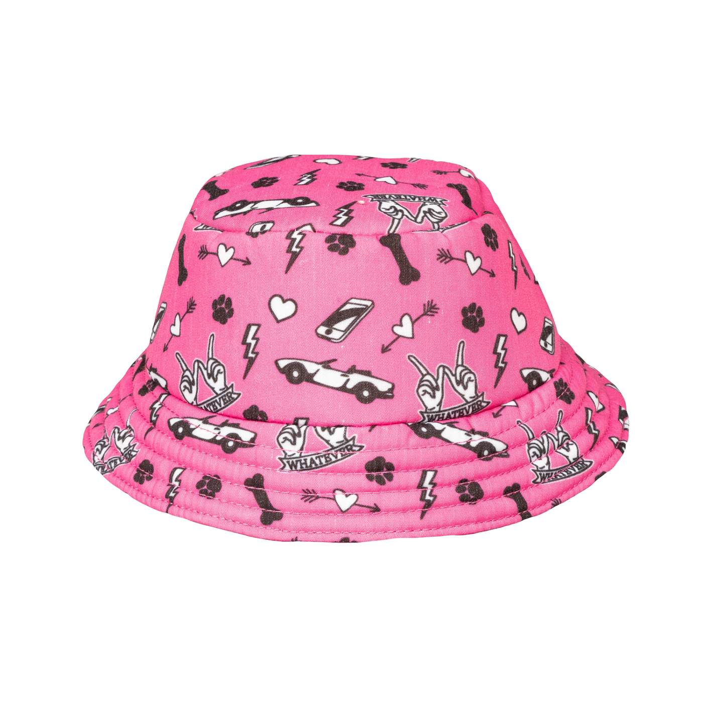 Simply Dog Pink Whatever Icons Bucket Hat; image 1 of 2