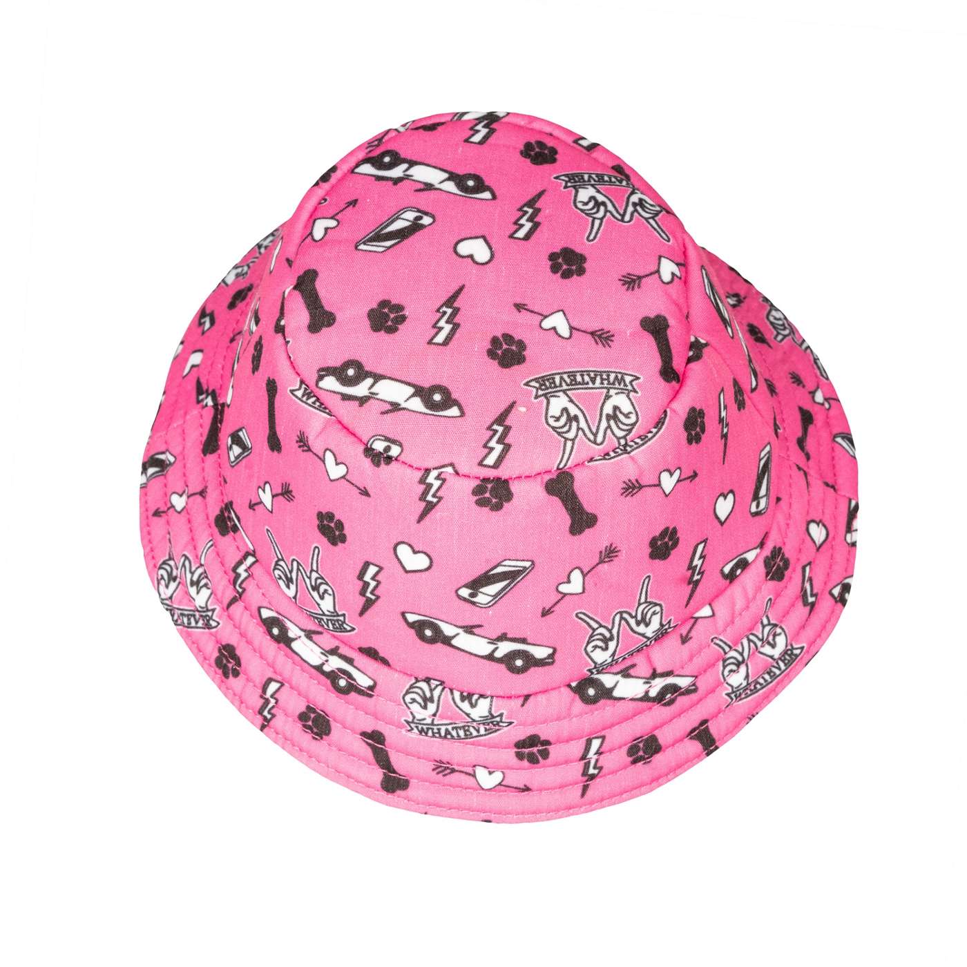 Simply Dog Pink Whatever Icons Bucket Hat; image 2 of 2