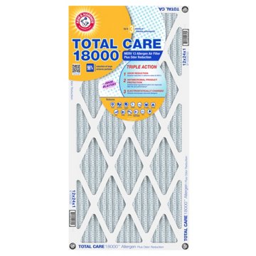Arm & Hammer Total Care MERV13 Allergen Air Filter, 12" x 24" x 1"