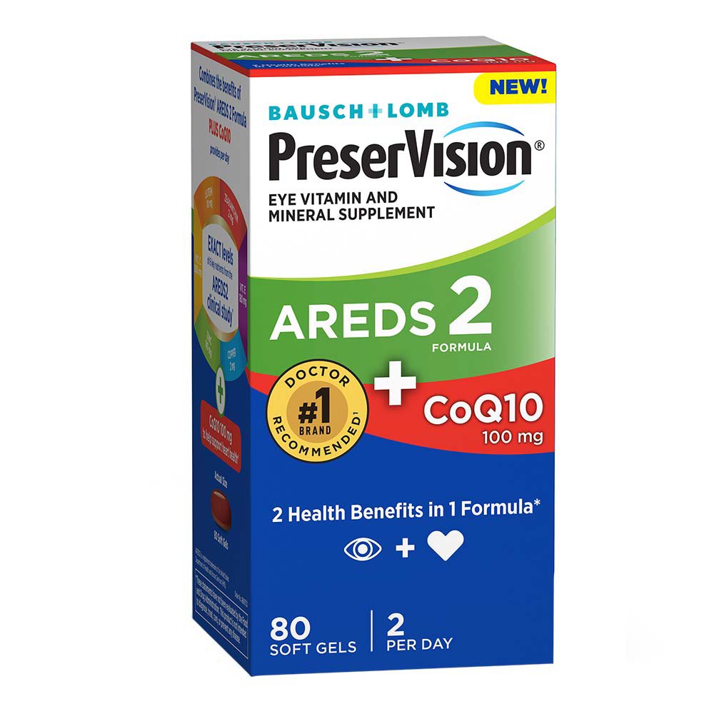 PreserVision AREDS 2 Formula + CoQ10 Vitamin & Mineral Supplement, 80 ct