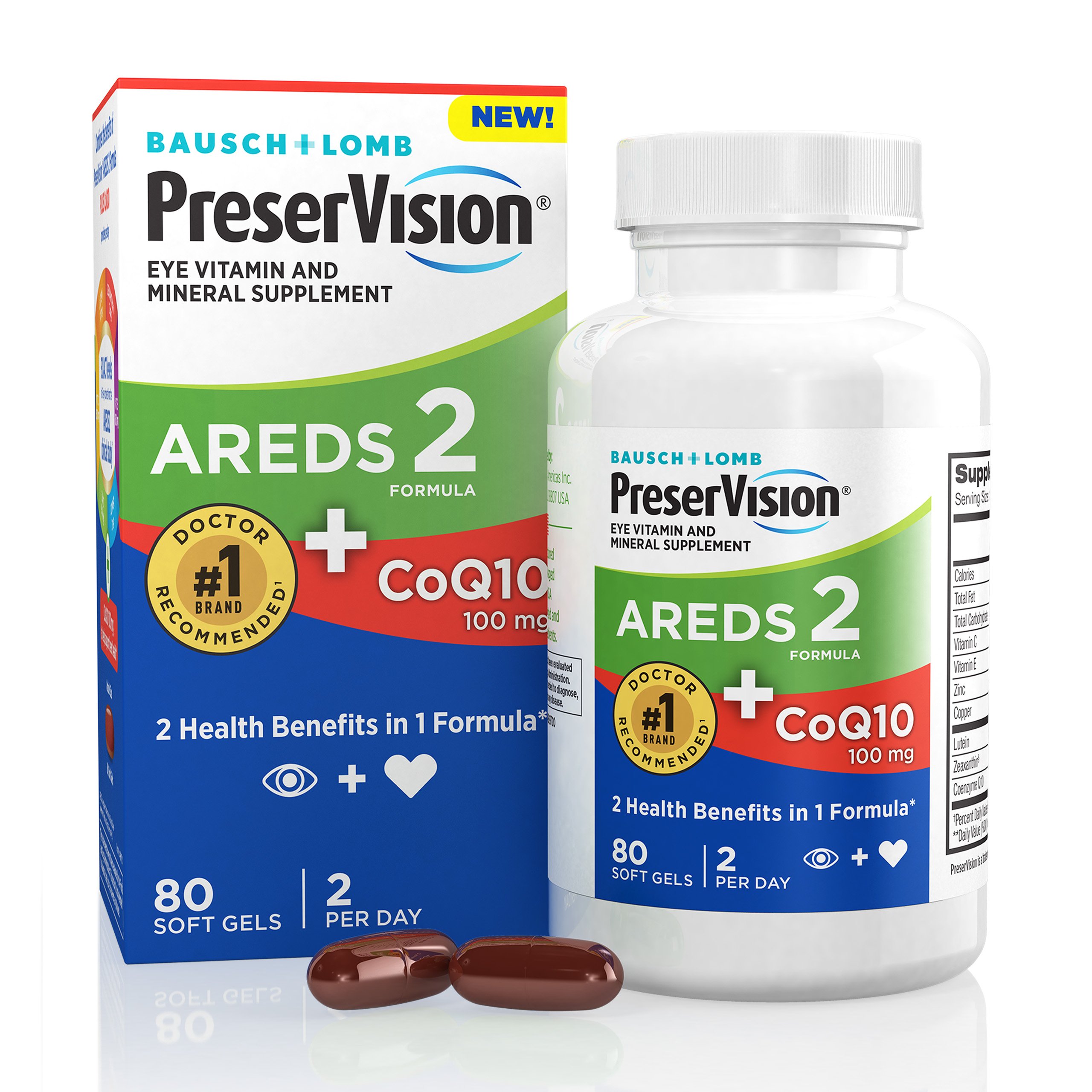 PreserVision AREDS 2 Formula + CoQ10 Vitamin & Mineral Supplement ...