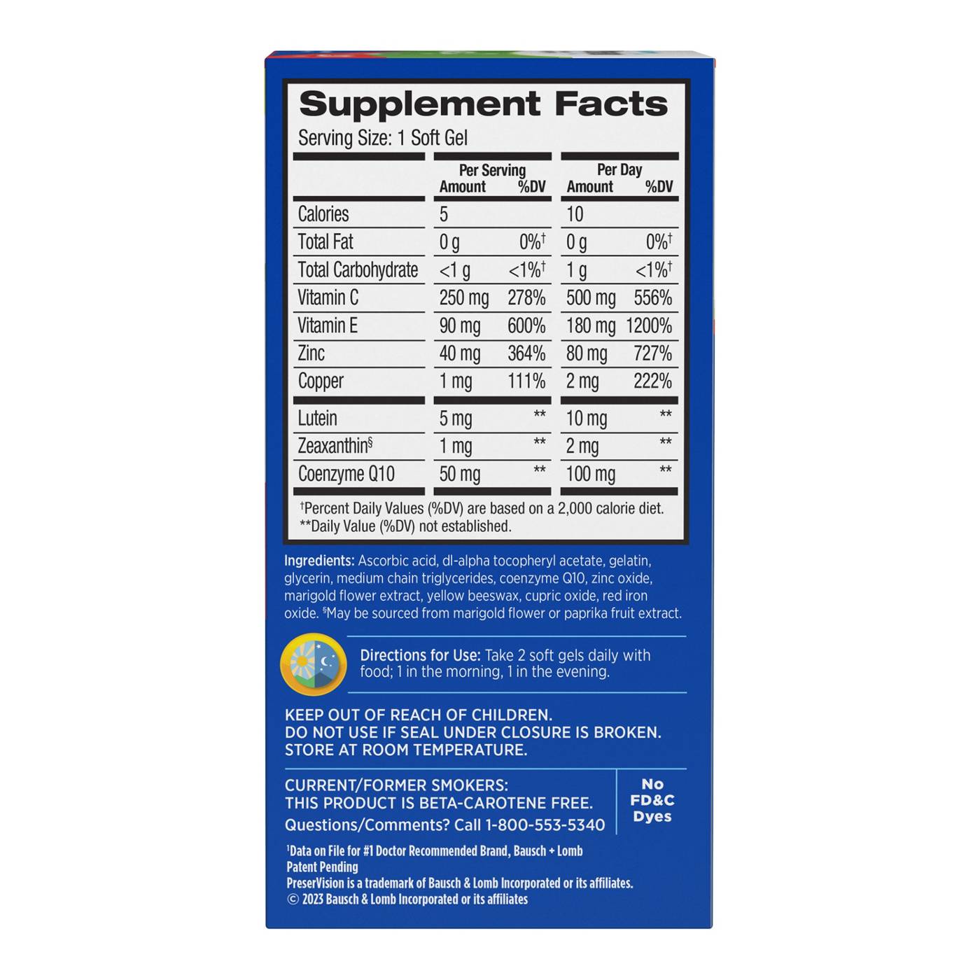 PreserVision AREDS 2 Formula + CoQ10 Vitamin & Mineral Supplement; image 3 of 5