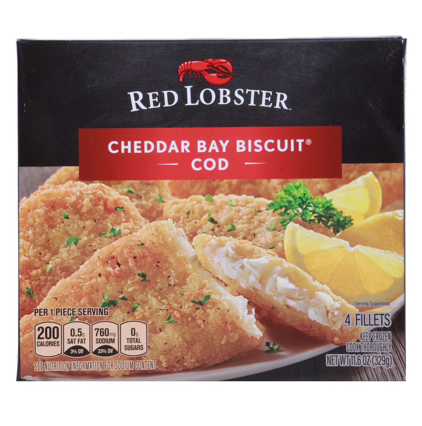 Red Lobster Frozen Cheddar Bay Biscuit Breaded Cod Fillets; image 1 of 2