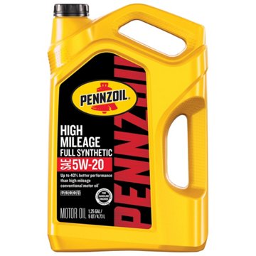 Pennzoil High Mileage Full Synthetic SAE 5W-20 Motor Oil, 5 qt
