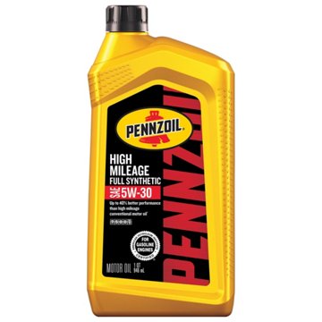Pennzoil High Mileage Full Synthetic SAE 5W-30 Motor Oil, 1 qt