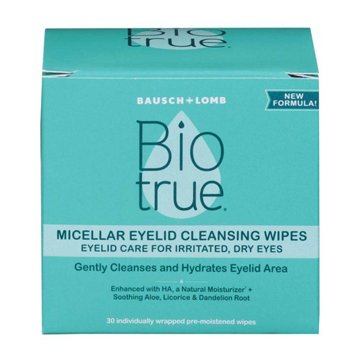 Bausch & Lomb Biotrue Micellar Eyelid Cleansing Wipes
