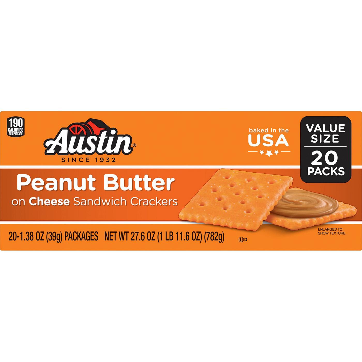 Austin Peanut Butter on Cheese Sandwich Crackers, 27.6 oz; image 1 of 3