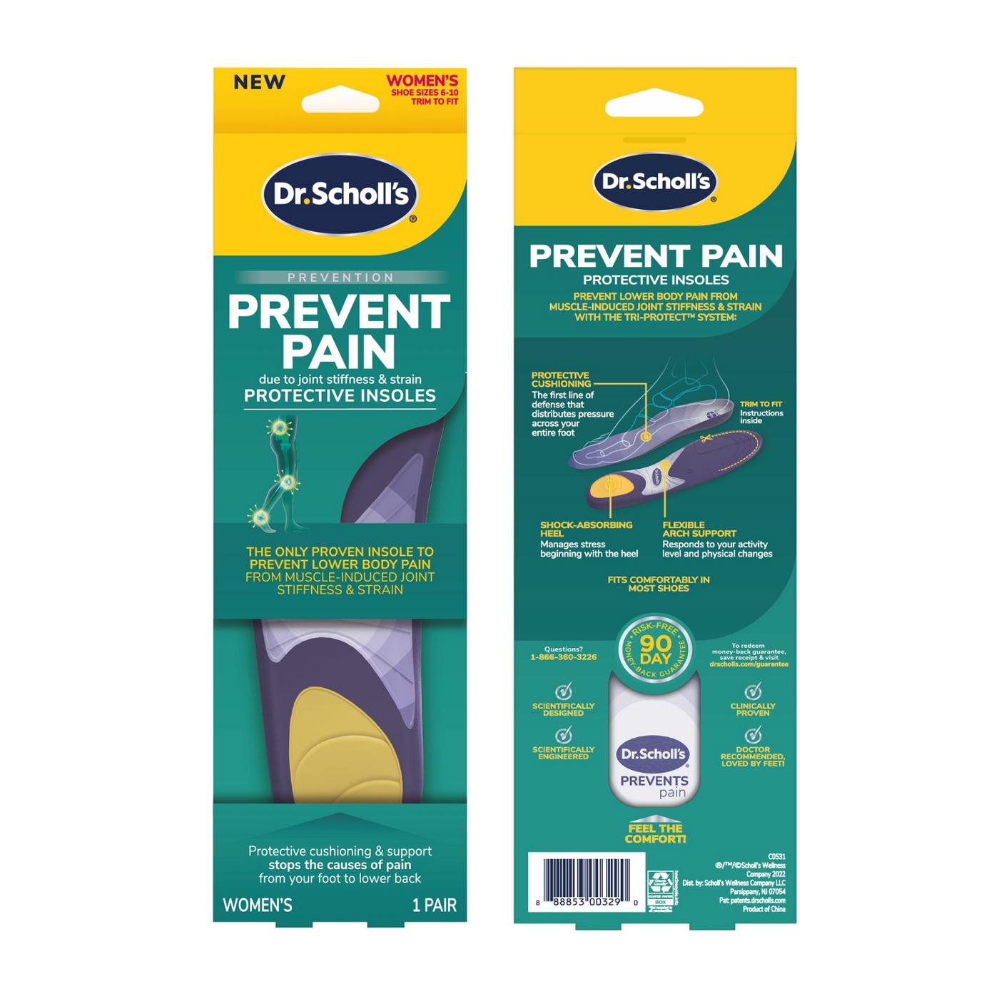 Dr. Scholl's Prevent Pain Protective Insoles, Trim to Fit Insert, Women Shoe Size 8-14; image 6 of 10
