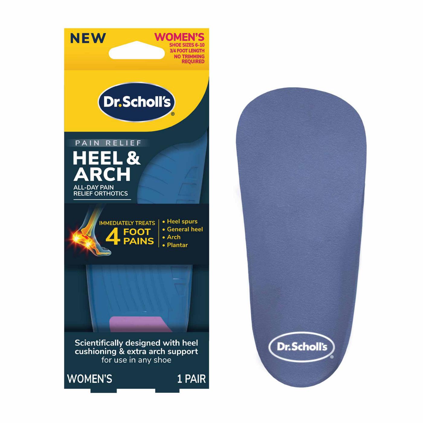 Dr. Scholl's Pain Relief Heel & Arch Women's 6-10 Insoles; image 1 of 9