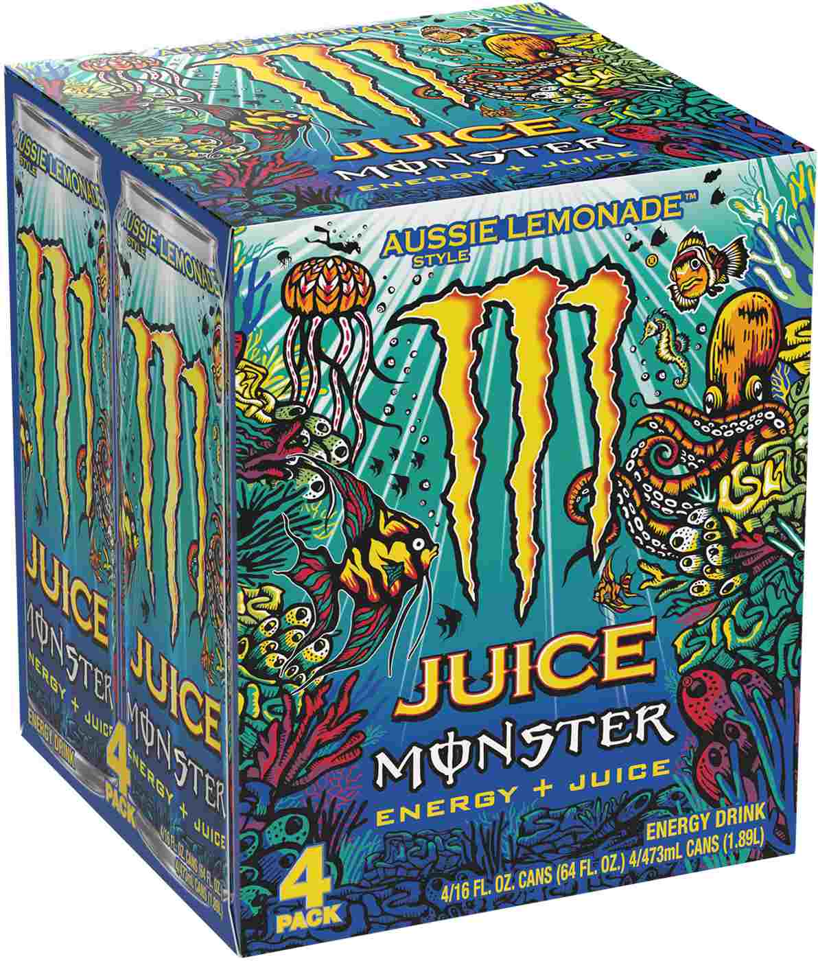 Monster Energy Juice Aussie Lemonade Energy Drink 16 oz Cans; image 1 of 3