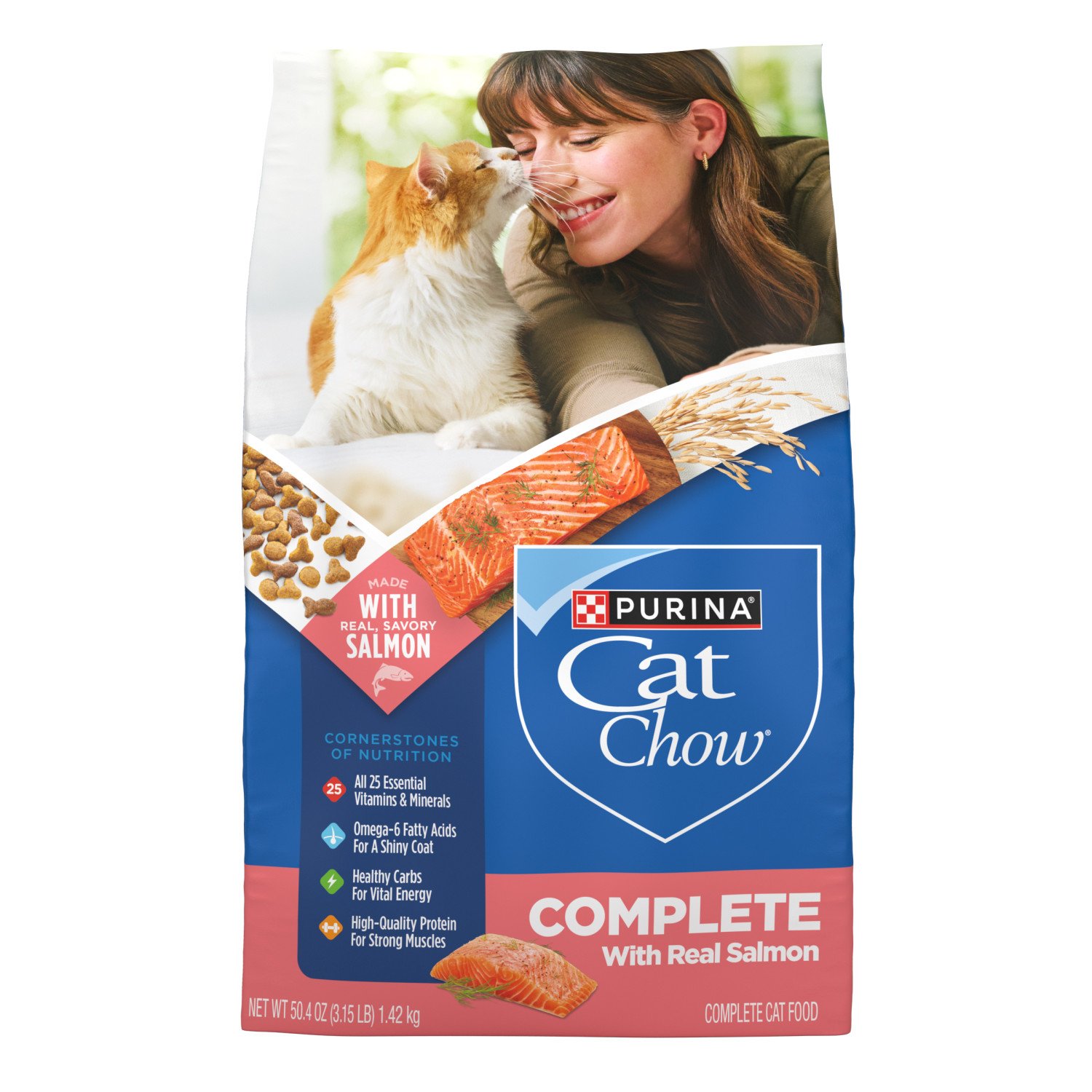 Cat Chow Purina Cat Chow Complete High Protein With Salmon Cat Food Dry ...