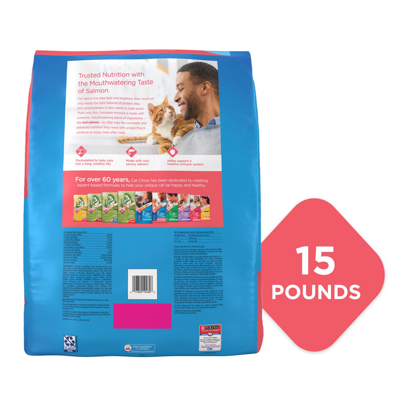 Cat Chow Cat Chow Complete High Protein With Salmon Cat Food Dry Formula; image 4 of 7