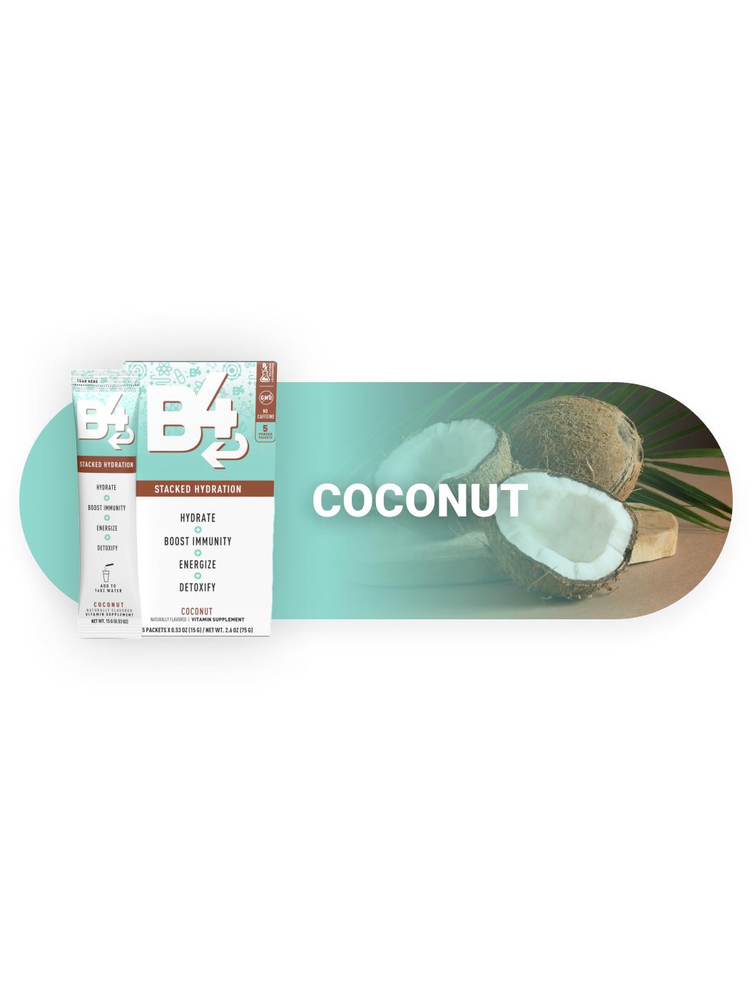 B4 Stacked Hydration Powder Packets Coconut Shop Mixes & flavor
