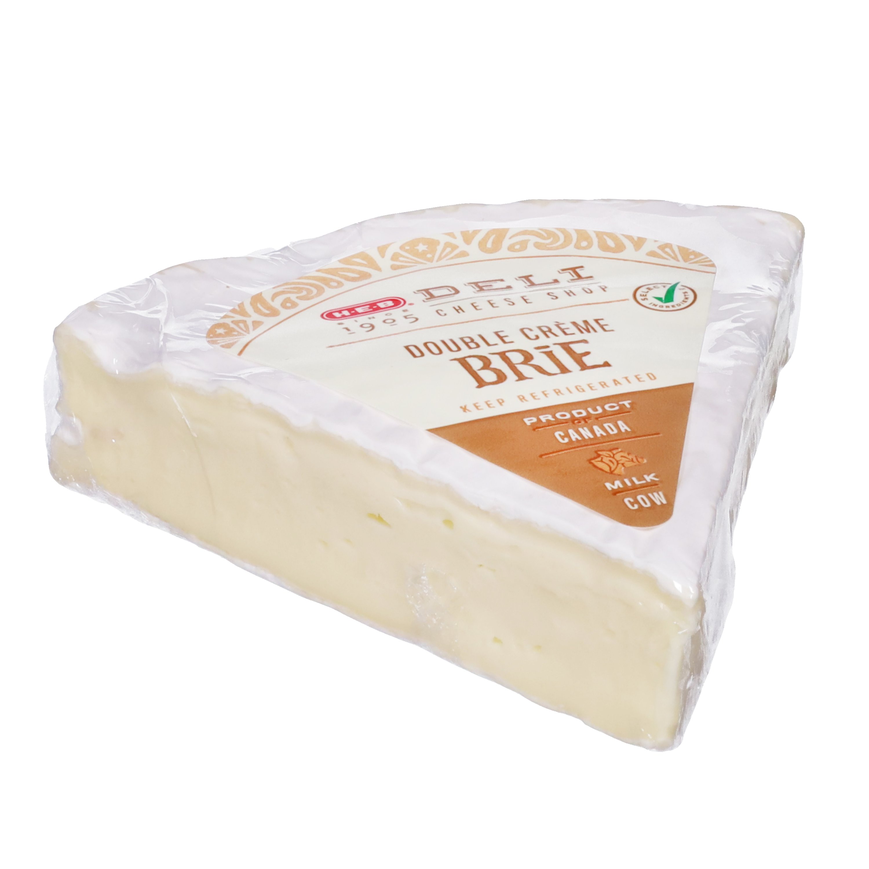 H-E-B Deli Double Creme Brie Cheese - Fresh Cut, Avg. 0.5 lb
