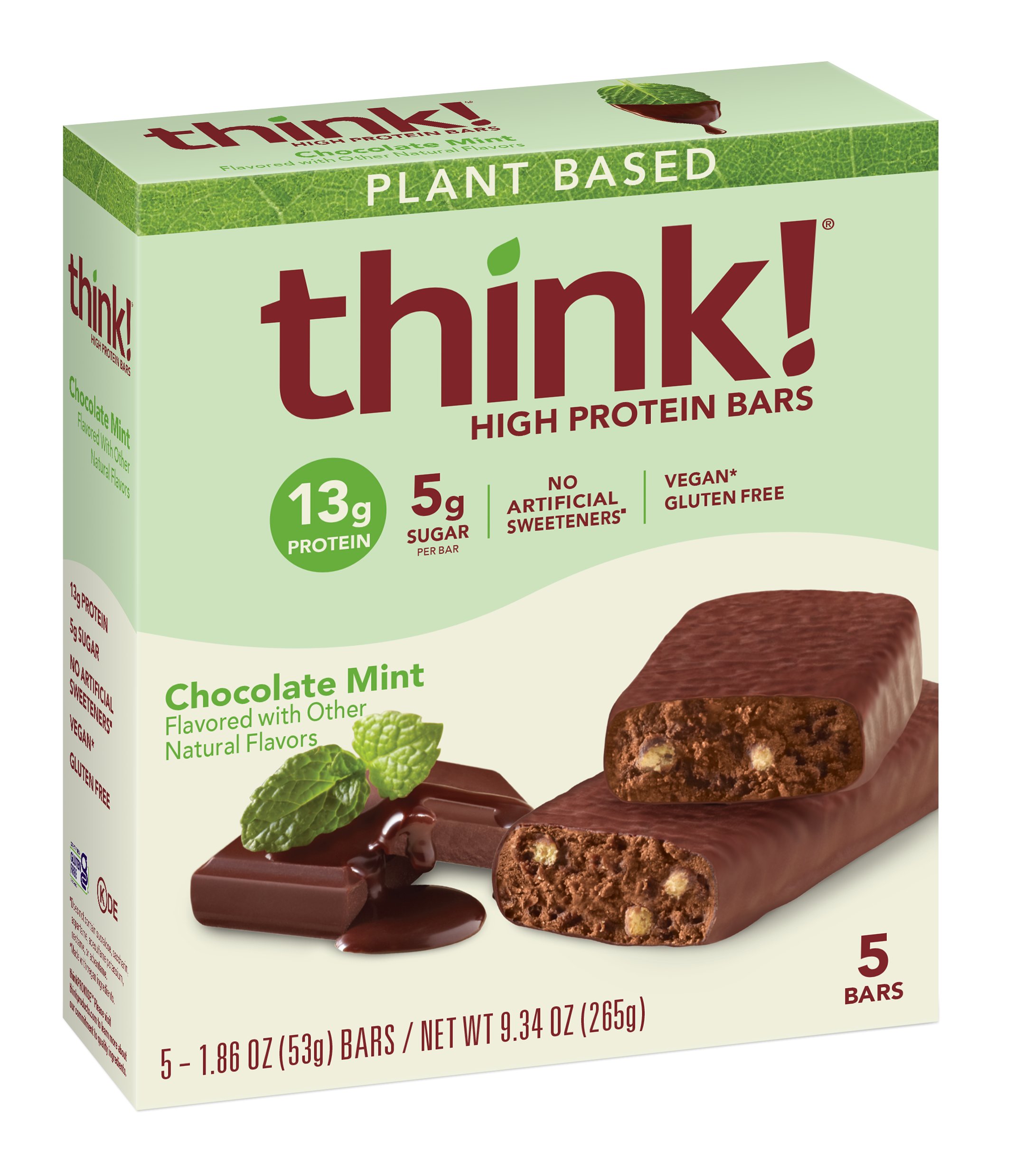 Think Plant Based 13g Protein Bars Chocolate Mint Shop Granola 