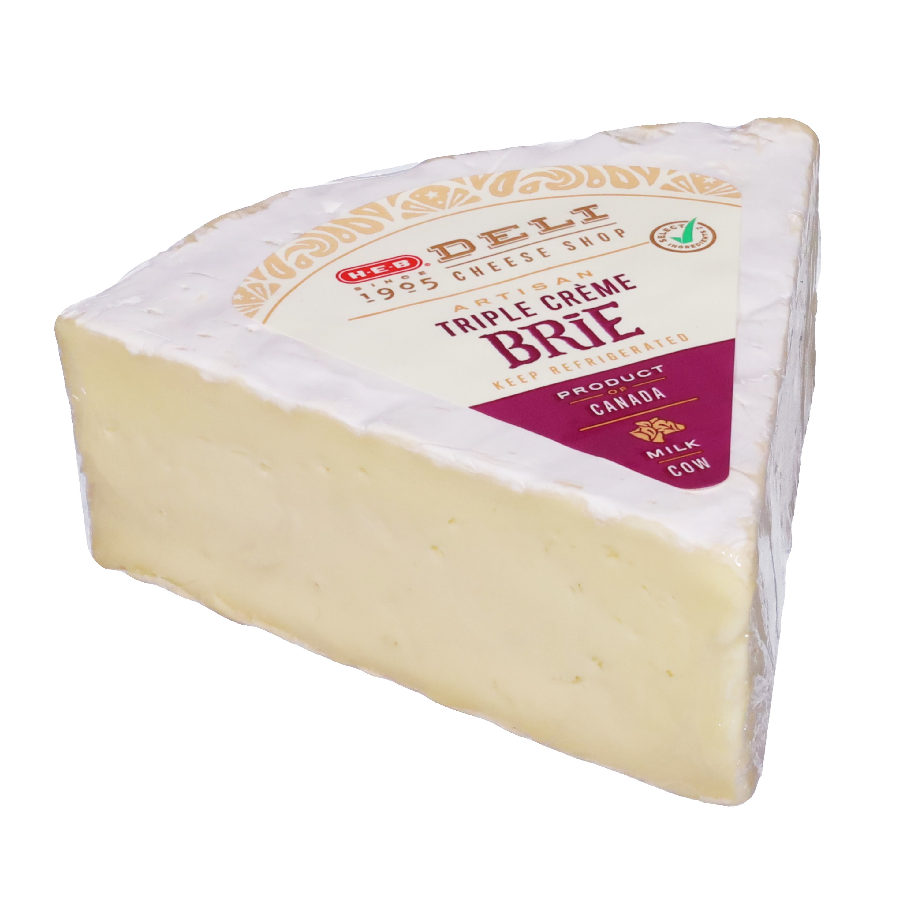 H-E-B Deli Artisan Triple Creme Brie Cheese - Fresh Cut, Avg. 0.5 lb