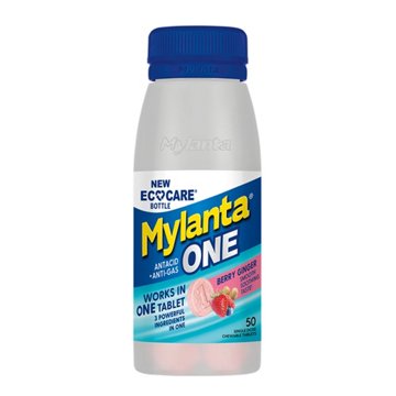Mylanta One Antacid & Anti-Gas Chewable Tablets - Berry Ginger