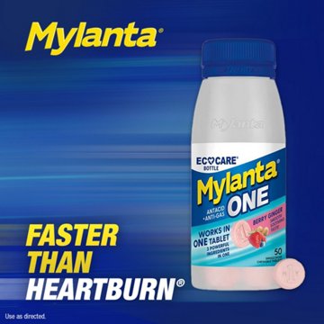 Mylanta One Antacid & Anti-Gas Chewable Tablets - Berry Ginger