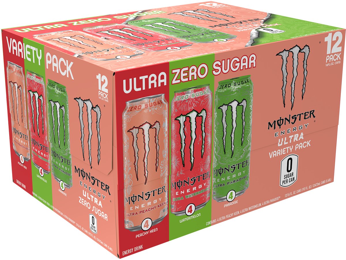 Monster Energy Ultra Zero Sugar Value Pack 16 Oz Cans - Shop Sports ...