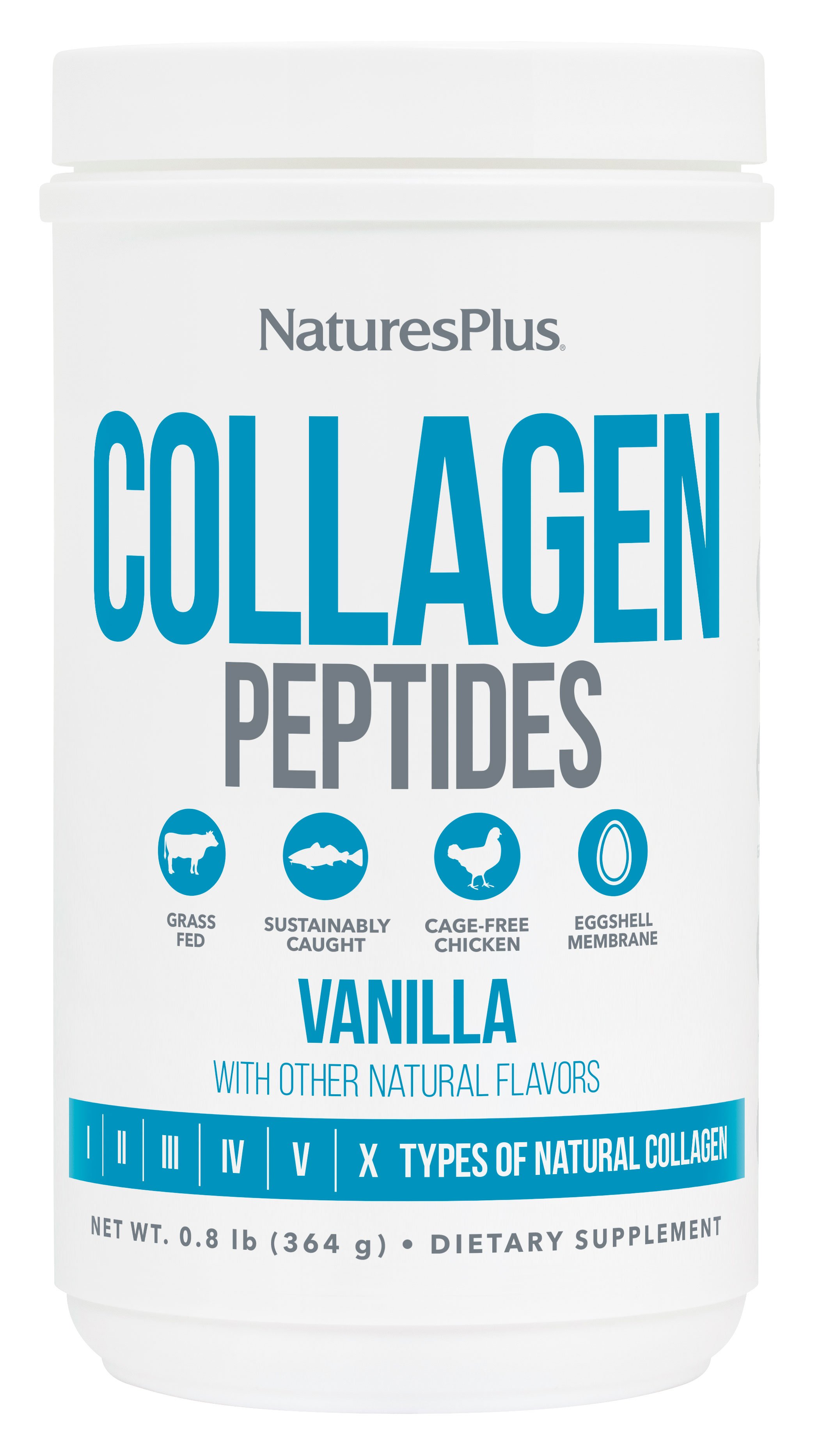 NaturesPlus Vanilla Collagen Peptides, 0.8 lb