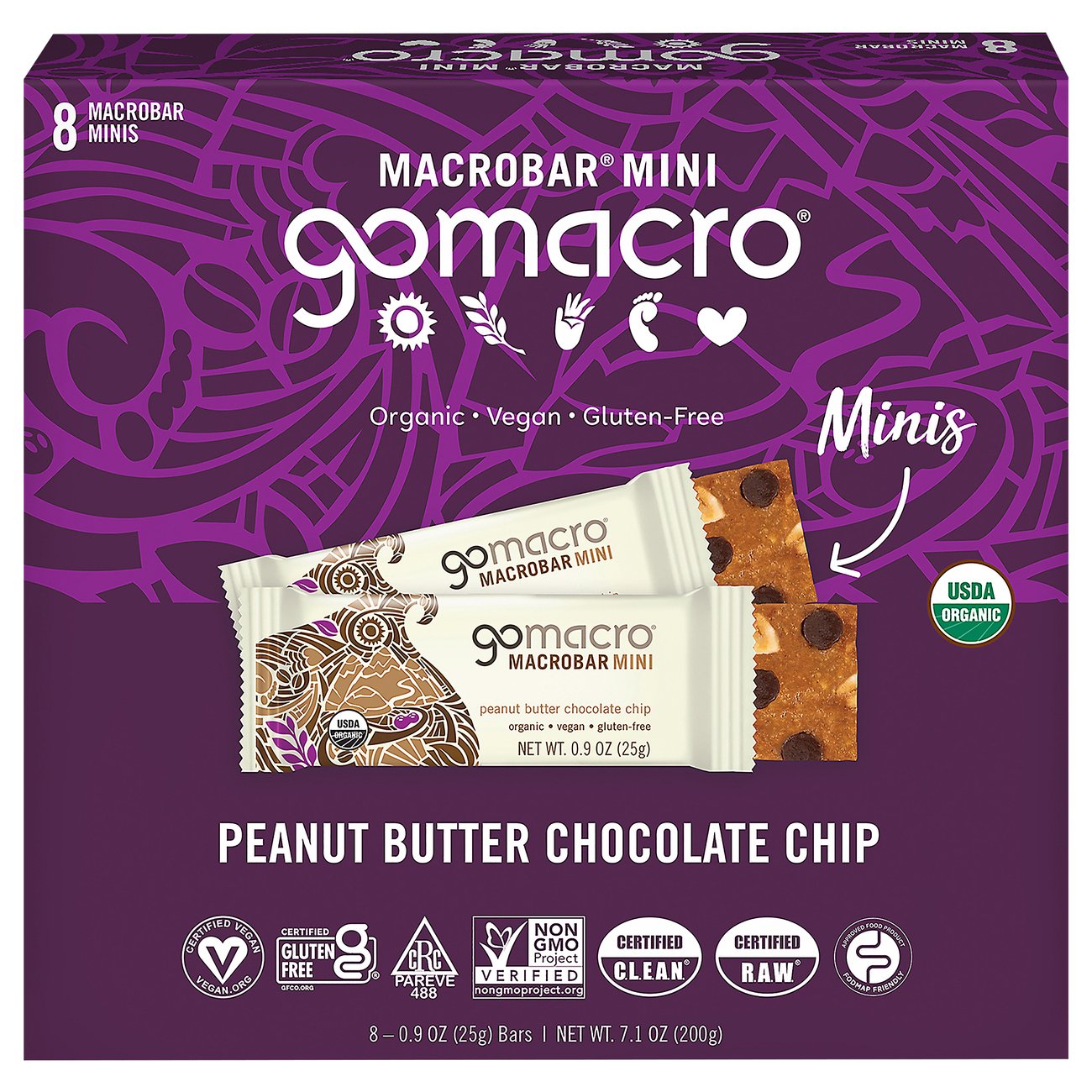 GoMacro Peanut Butter Chocolate Chip Mini Macrobars - Shop Granola ...