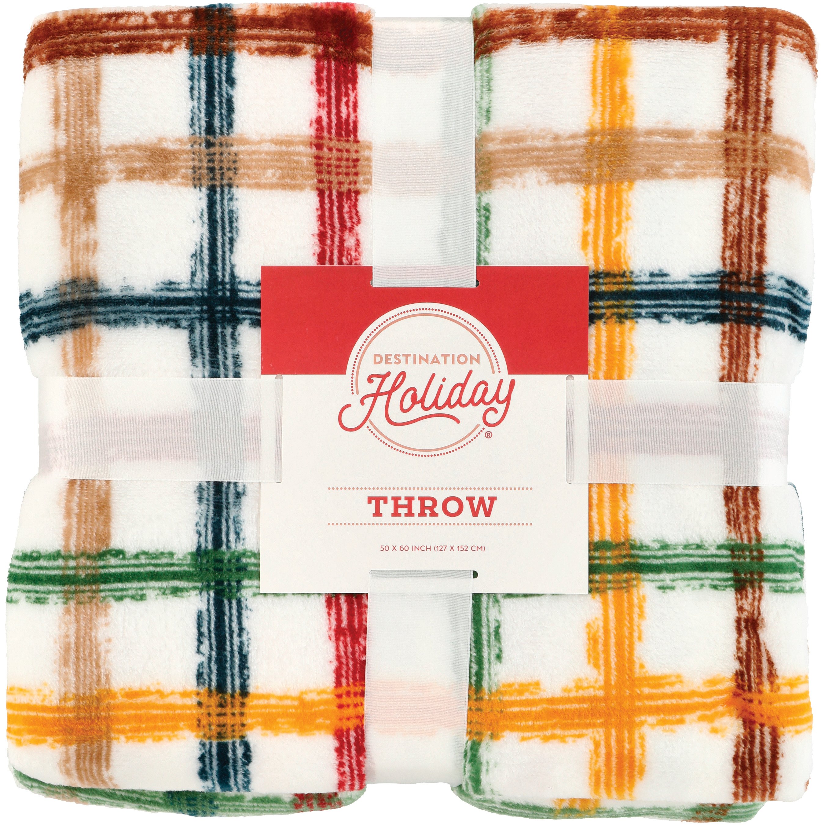 Destination Holiday Distressed Plaid Cozy Fall Throw Blanket Shop Seasonal Decor at HEB