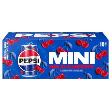 Pepsi Wild Cherry Soda Soft Drink 10 pk Mini Cans