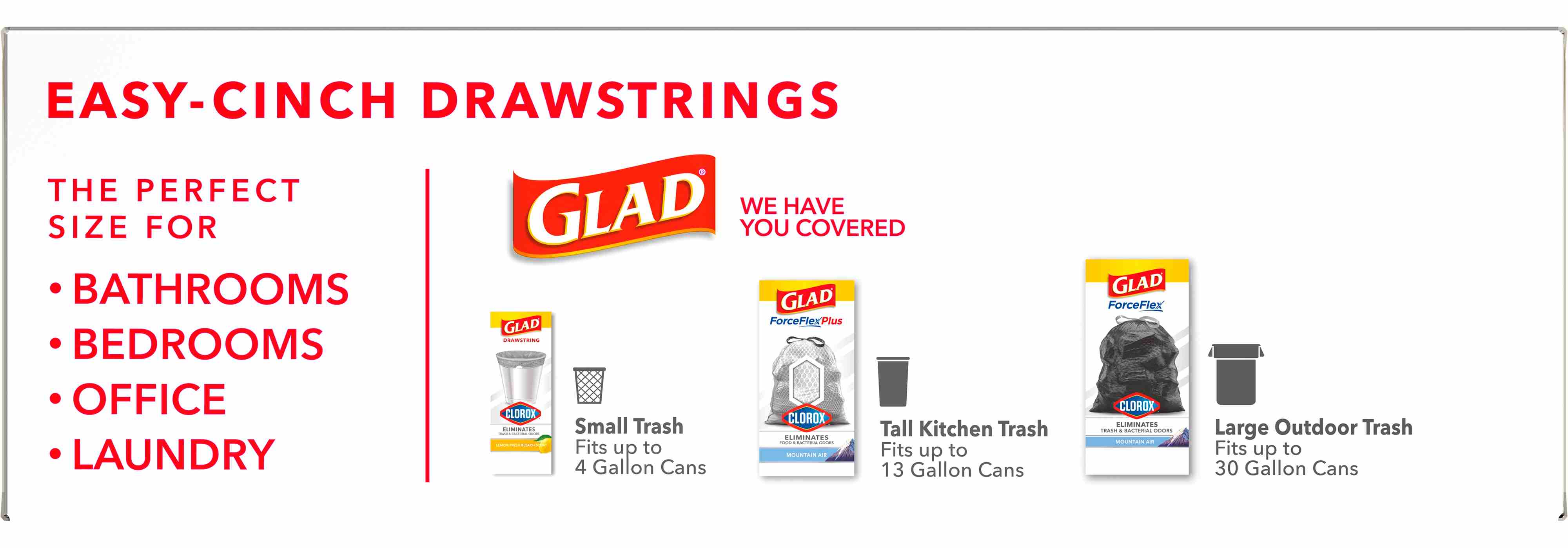 Glad Drawstring Small Trash Bags - Lemon Fresh Bleach - 4 Gallon - 80ct :  Target