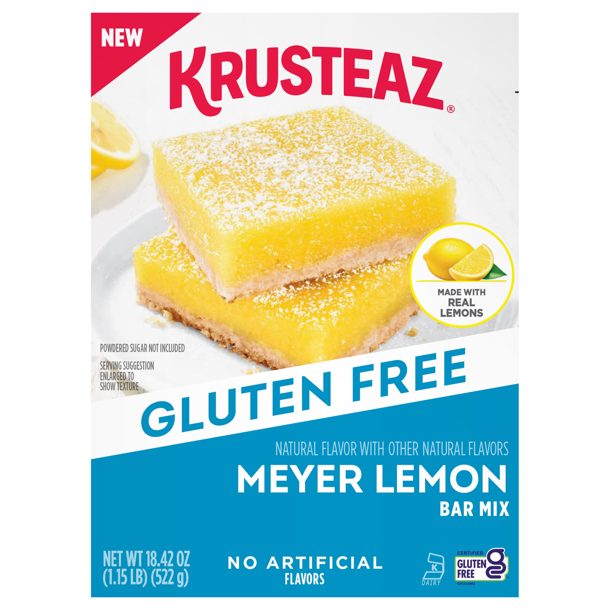 Krusteaz Gluten Free Meyer Lemon Bar Mix, 18.42 oz