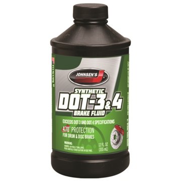 Johnsen's Synthetic DOT-3 & 4 Brake Fluid, 12 oz