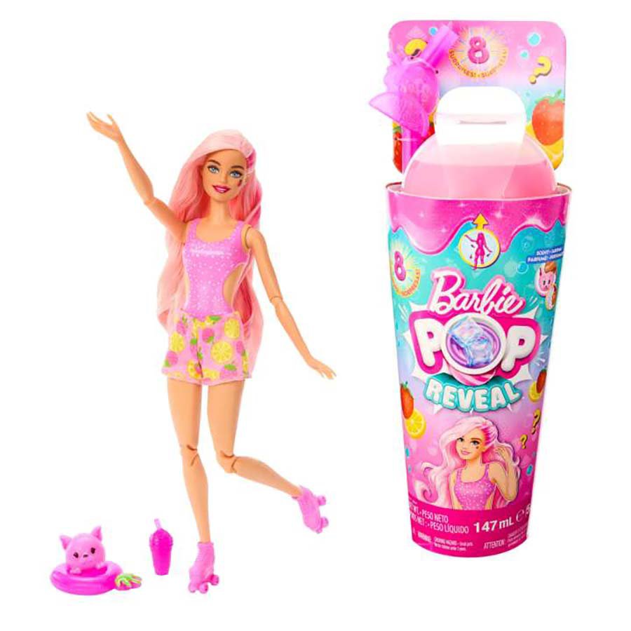 Barbie Pop Reveal Fruit Series Strawberry Lemonade Doll - Shop Action figures & dolls at H-E-B