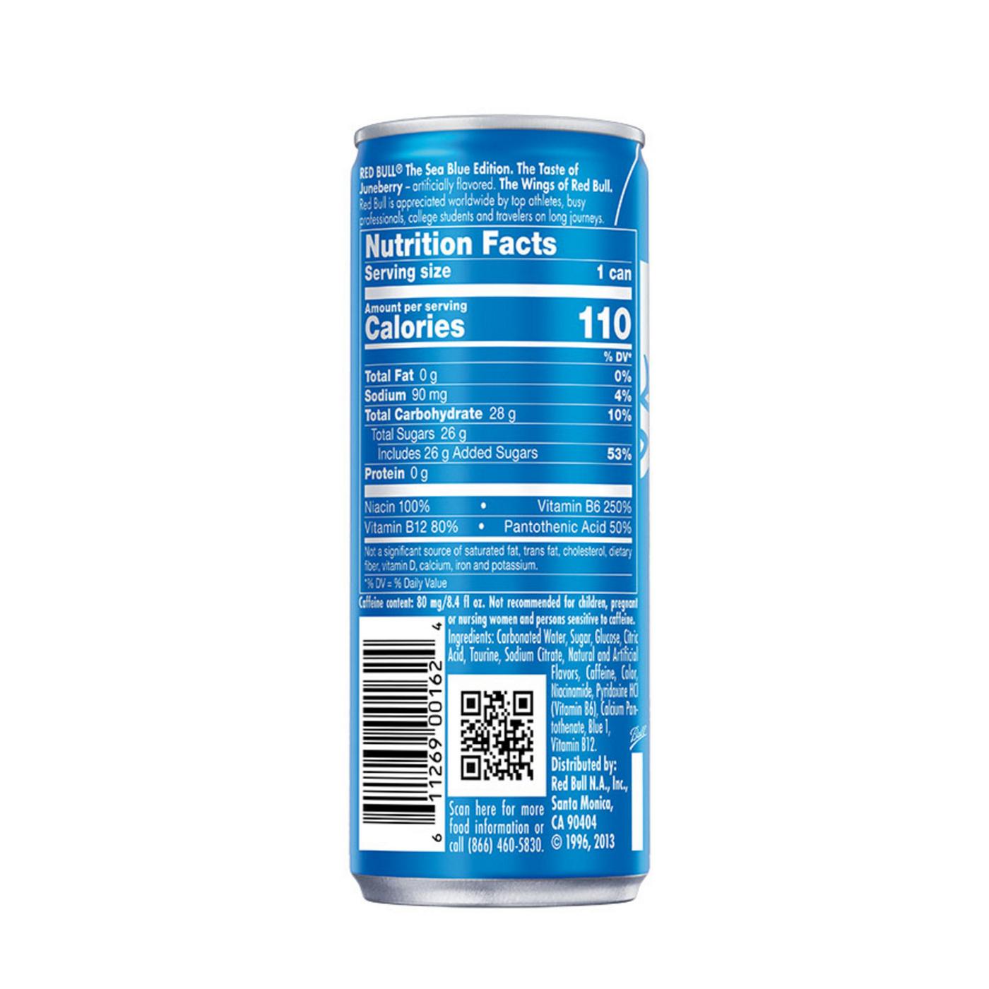 Red Bull Sea Blue Edition Juneberry Energy Drink 8.4 oz Cans; image 6 of 11