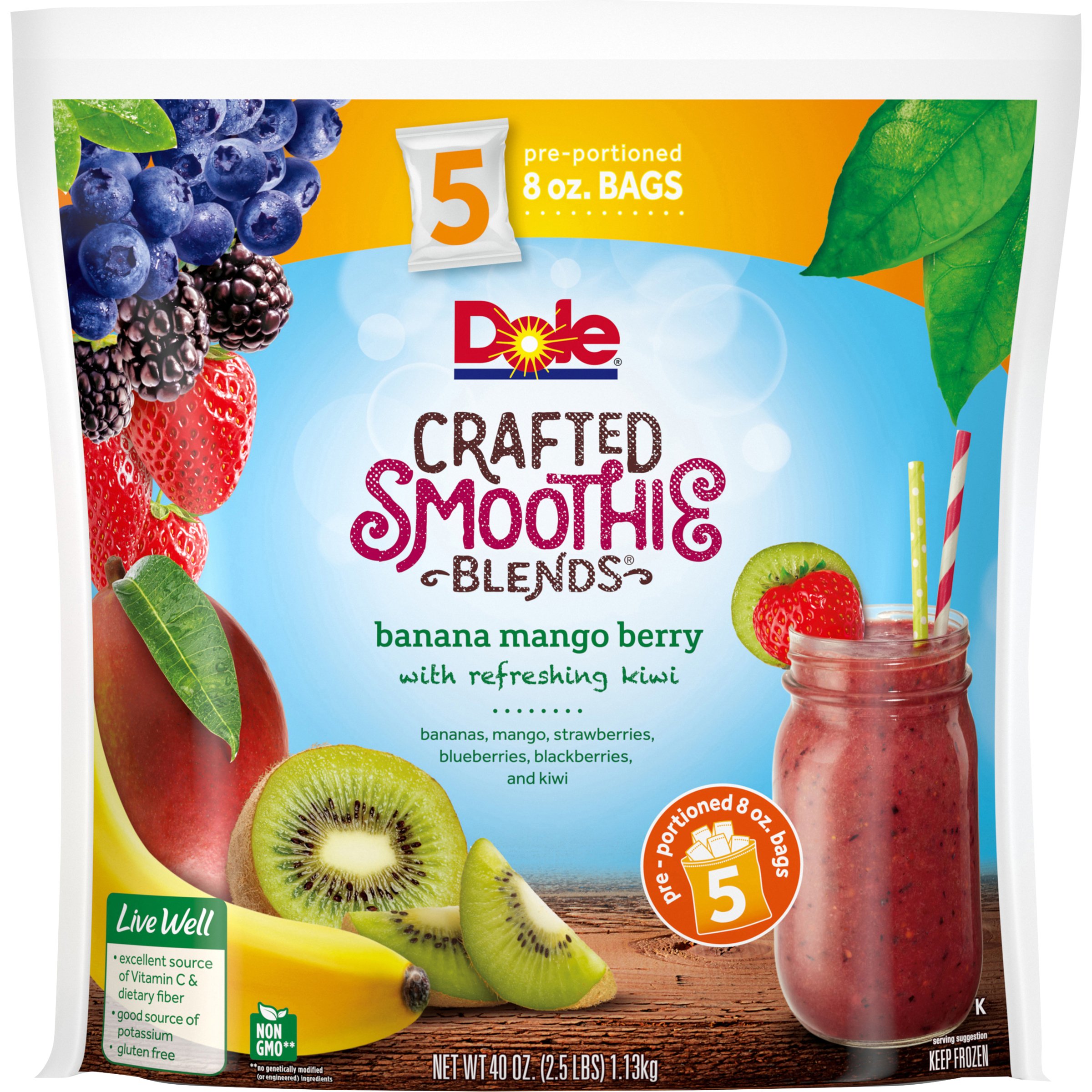 Dole® Crafted Smoothie Blends® Banana Mango Berry with Kiwi - Dole