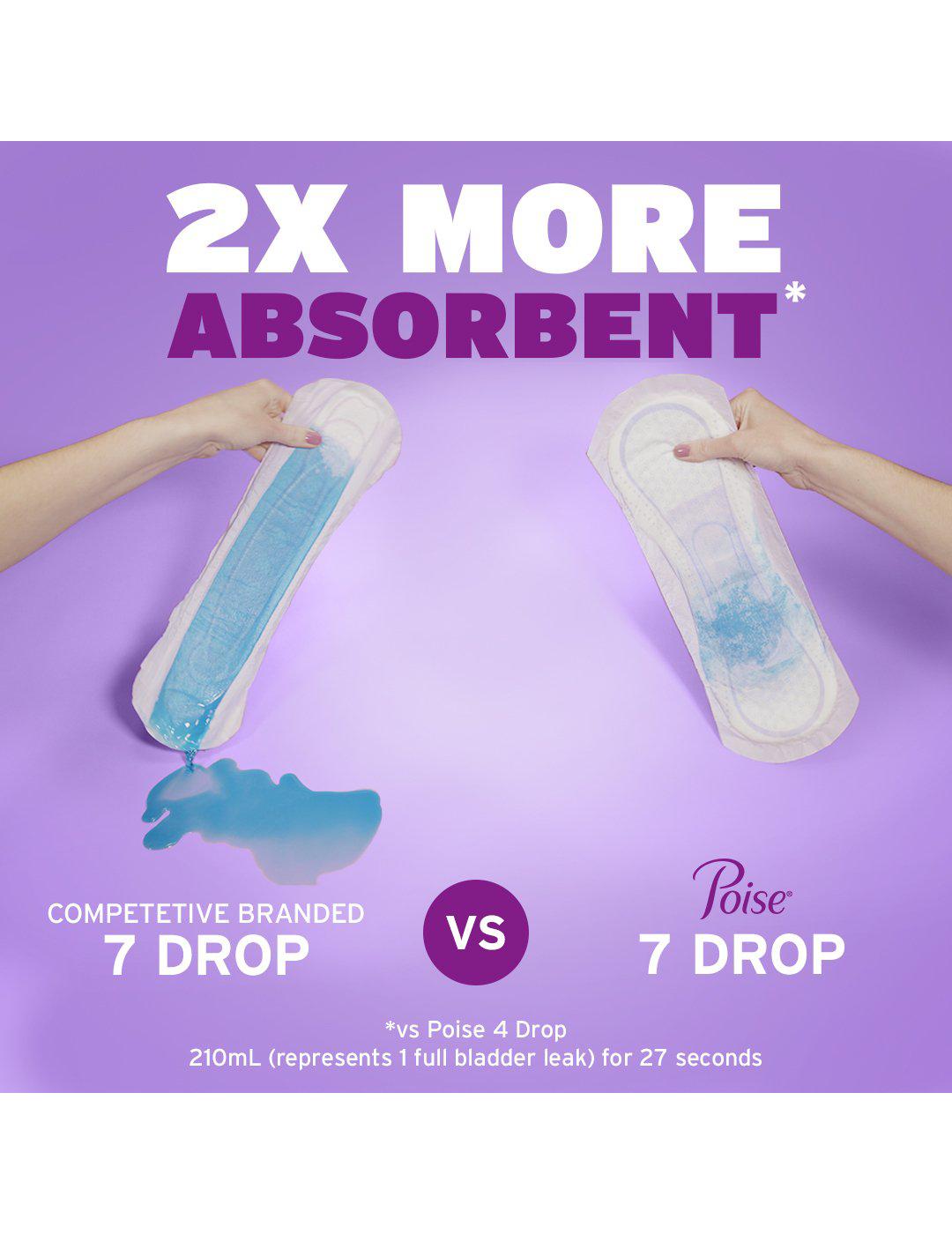 Poise Long Incontinence & Postpartum Pads - 7 Drop Ultra; image 4 of 7