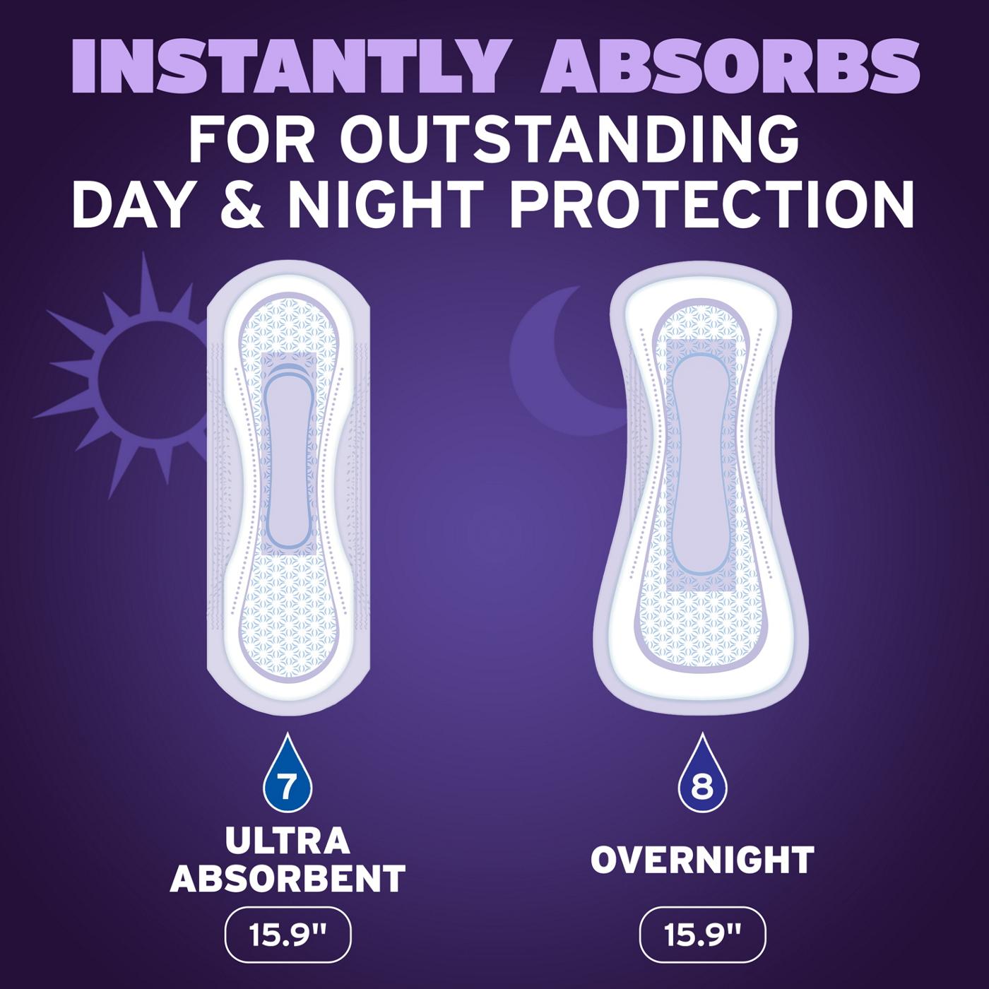 Poise Extra-Coverage Incontinence & Postpartum Pads - 8 Drop Overnight; image 3 of 7