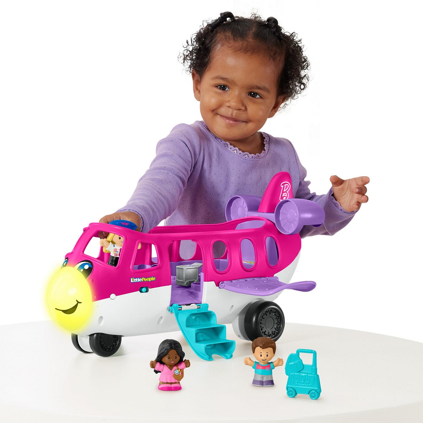 Fisher-Price Little People Barbie Toddler Toy Little Dream Plane with  Lights Music & Figures for Pretend Play Ages 18+ Months