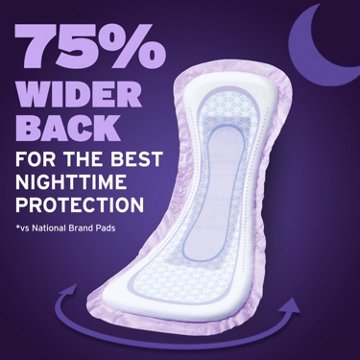 Poise Overnight Incontinence Pads, Extra Coverage