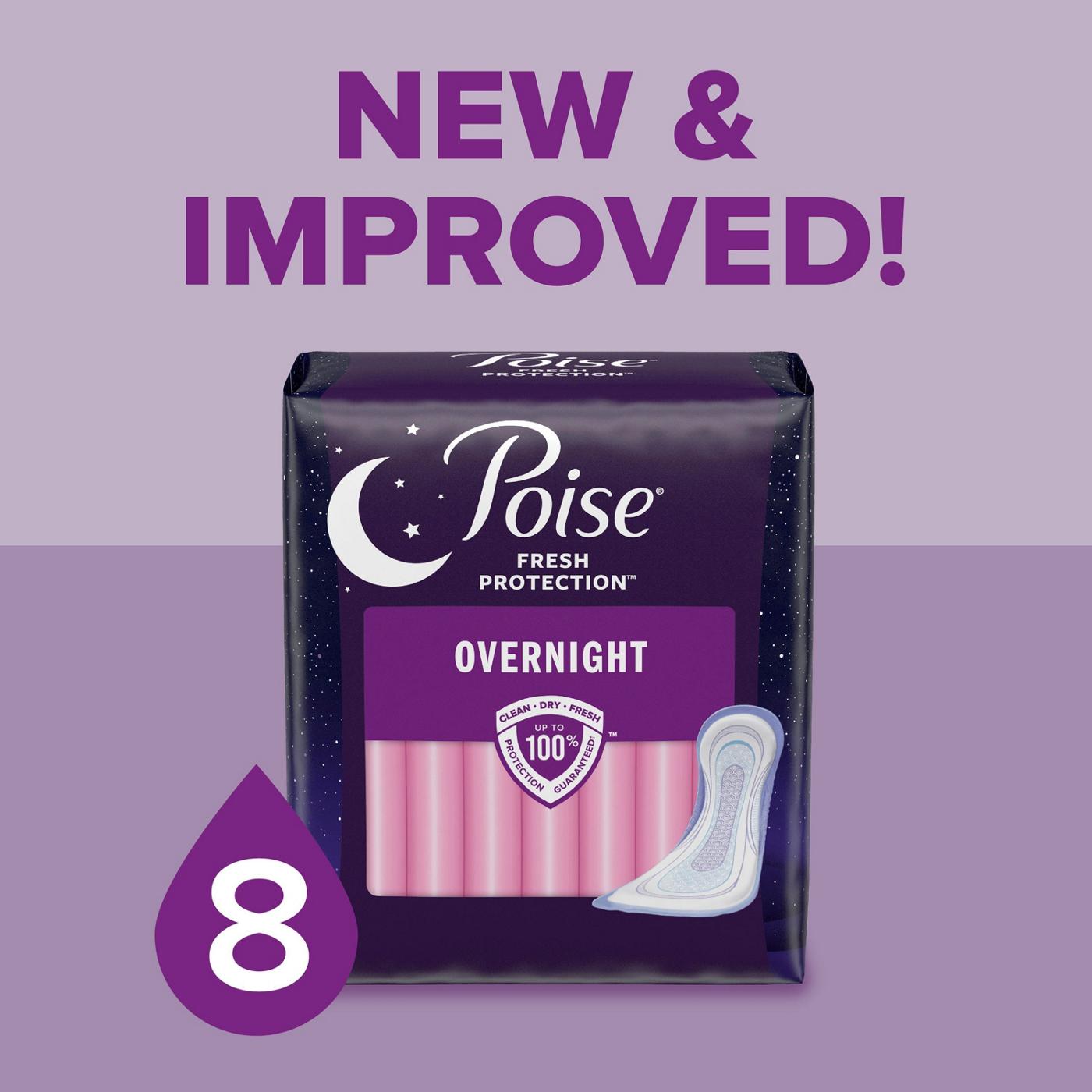 Poise Extra-Coverage Incontinence & Postpartum Pads - 8 Drop Overnight; image 4 of 4
