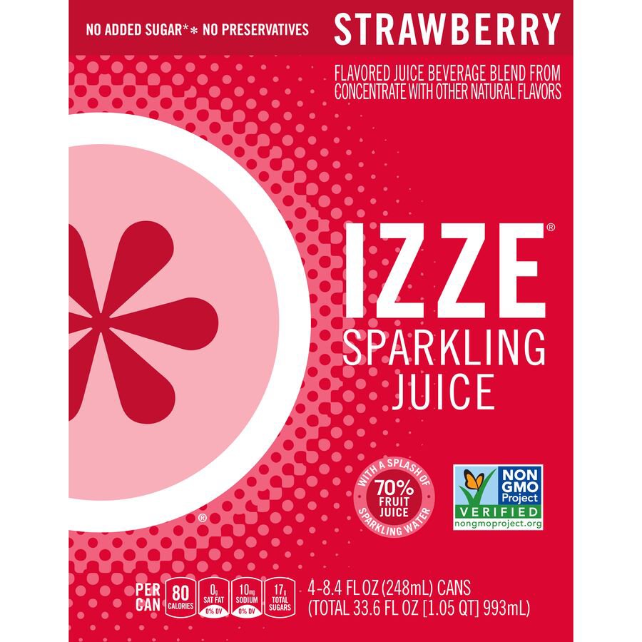 Izze Strawberry Sparkling Juice 8.4 oz Cans Shop Soda at HEB