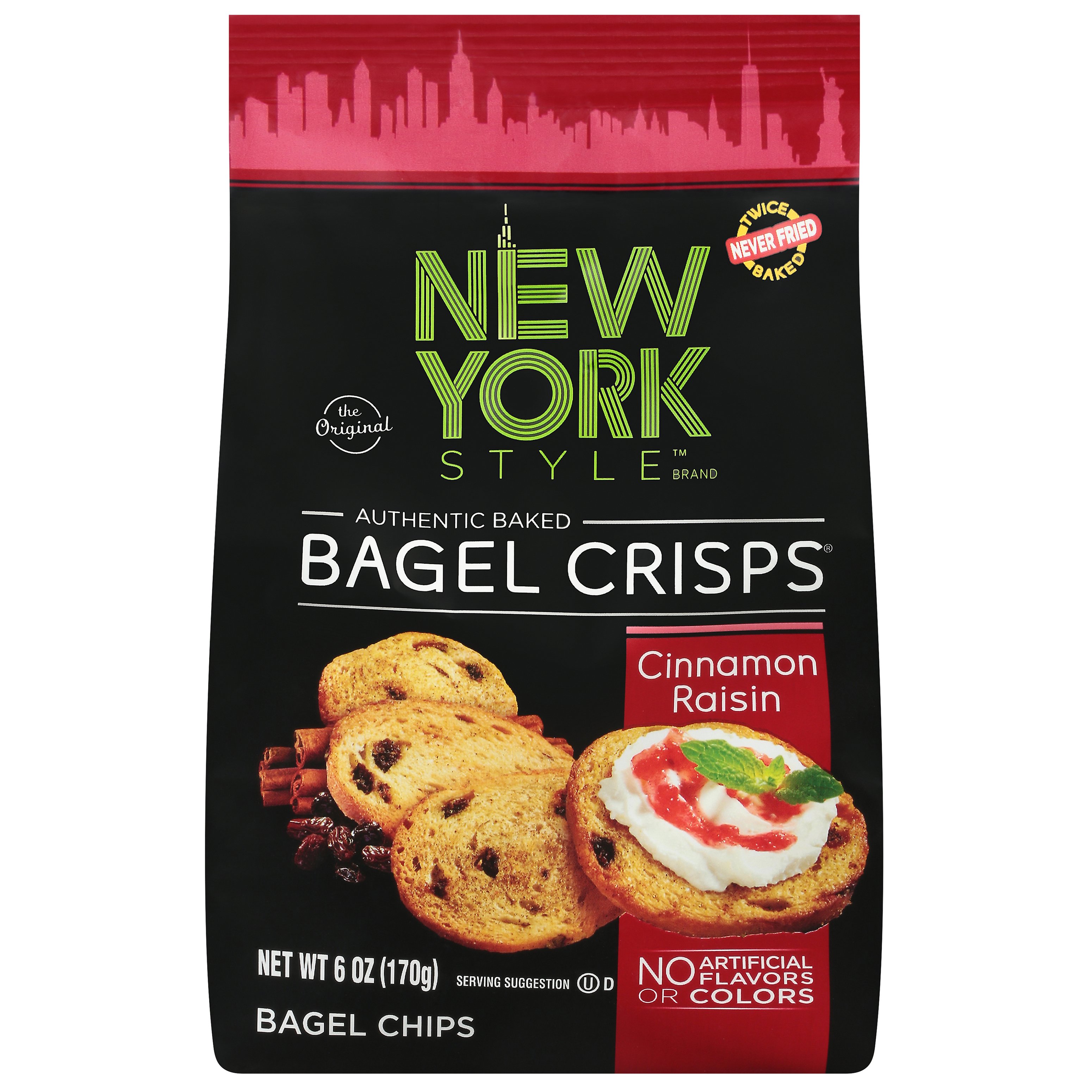New York Style Bagel Crisps Cinnamon Raisin Shop Crackers