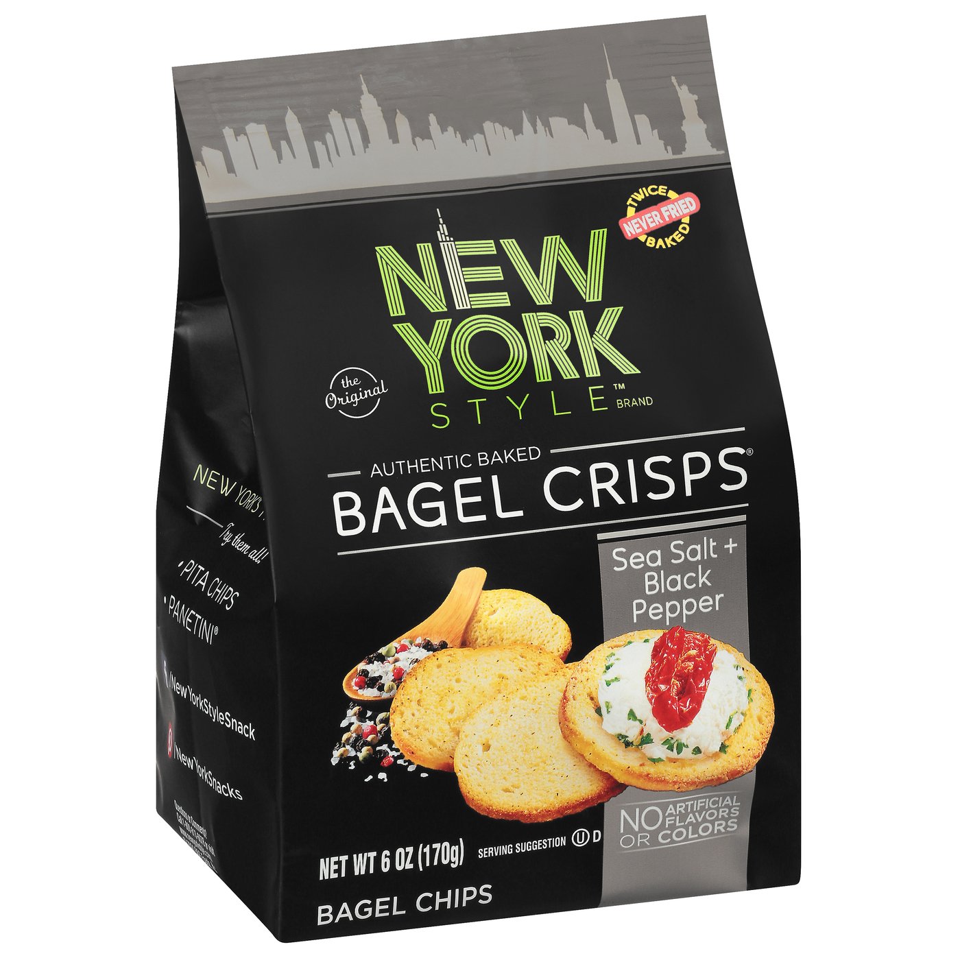 New York Style Bagel Crisps Sea Salt & Black Pepper Shop Crackers
