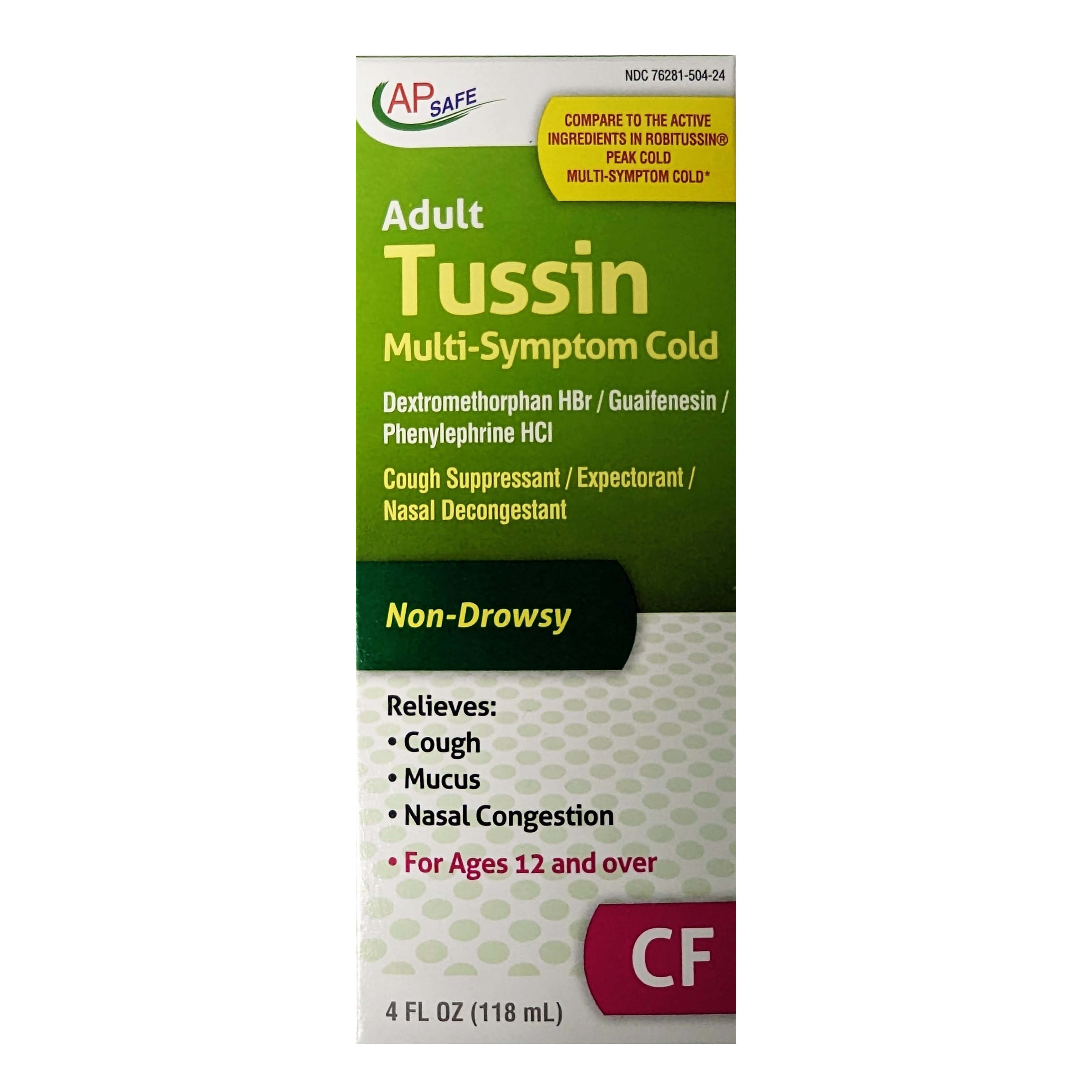 AP Safe Adult Tussin Multi Symptom Cold Shop Cough Cold Flu At H E B